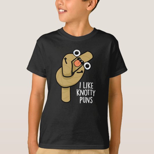 Ik hou van knoestige woordspelingen Funny Rope Pun T-shirt (Voorkant)