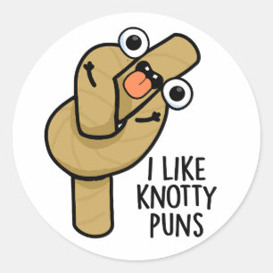 Ik hou van knoestige woordspelingen grappig touw w ronde sticker