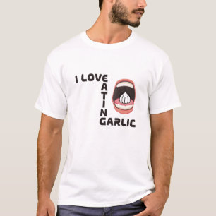 Ik hou van knoflook eten t-shirt