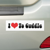 Ik hou van knuffelen bumpersticker (Op auto)