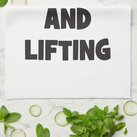 Ik hou van knuffels en gewichten tillen - Grappige Theedoek (Gevouwen)