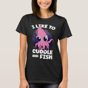 Ik hou van knuffelvis en vis-inktvis t-shirt