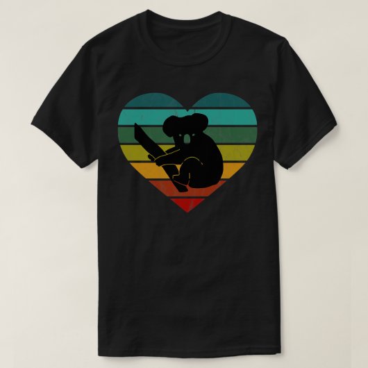 Ik hou van Koala Beer Retro Hart T-shirt (Design voorkant)