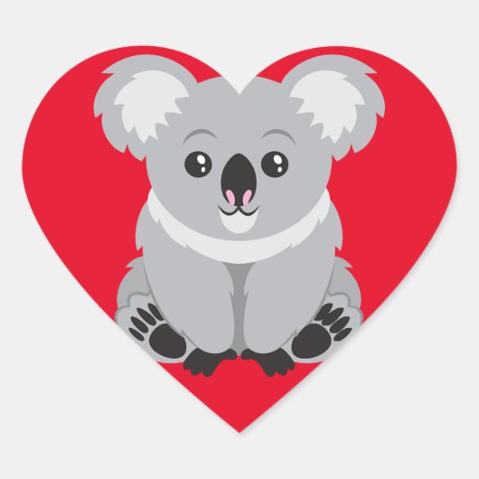 Ik hou van Koala-Beren Hart Sticker (Voorkant)