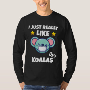 Ik hou van Koalas Koala die een Face Mas heeft. T-shirt