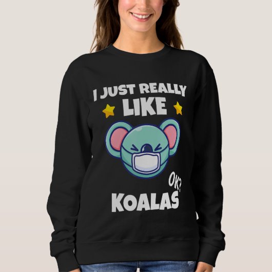 Ik hou van Koalas Koala die een Face Mas heeft. Trui (Voorkant)
