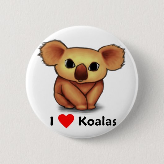 Ik hou van Koalas Ronde Button 5,7 Cm (Voorkant)