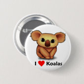 Ik hou van Koalas Ronde Button 5,7 Cm (Voorkant /achterkant)