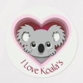 Ik hou van Koalas Sticker Blad Schattige Koala Bee (Design 2)