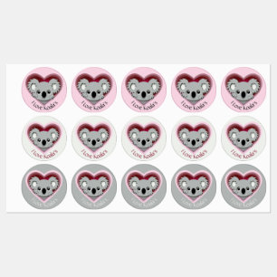 Ik hou van Koalas Sticker Blad Schattige Koala Bee