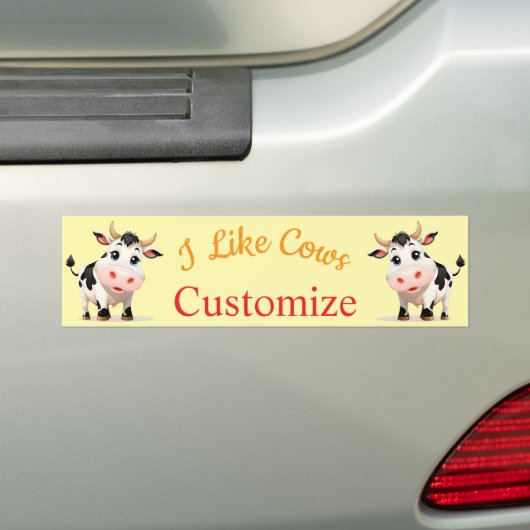 Ik hou van Koeien Art Thunder_Cove Bumpersticker (Op auto)