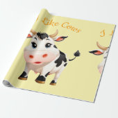 Ik hou van Koeien Art Thunder_Cove Cadeaupapier (Uitgerold)