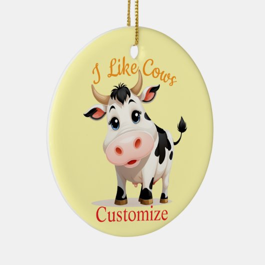 Ik hou van Koeien Art Thunder_Cove Keramisch Ornament (Rechts)