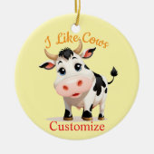 Ik hou van Koeien Art Thunder_Cove Keramisch Ornament (Voorkant)
