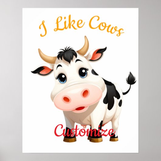 Ik hou van Koeien Art Thunder_Cove Poster (Voorkant)
