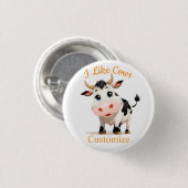 Ik hou van Koeien Art Thunder_Cove Ronde Button 3,2 Cm (Voorkant /achterkant)