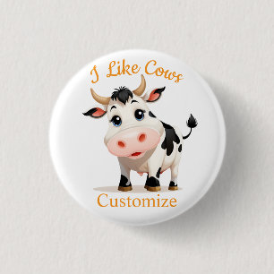 Ik hou van Koeien Art Thunder_Cove Ronde Button 3,2 Cm