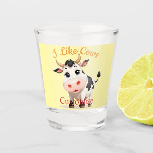 Ik hou van Koeien Art Thunder_Cove Shot Glas (Voorkant)