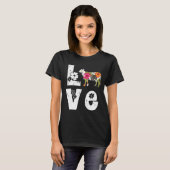 Ik Hou Van Koeien Bloem T-shirt (Voorkant volledig)
