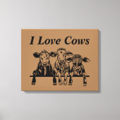 Ik hou van koeien canvas afdruk (Voorkant)