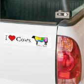 Ik hou van koeien. . . Elk deel Bumpersticker (Op Truck)