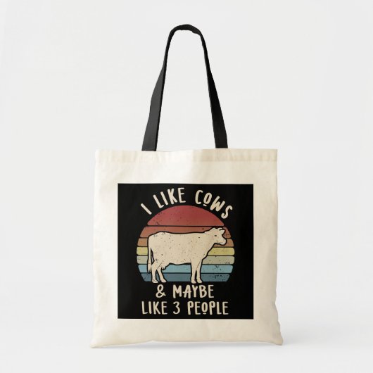 Ik hou van Koeien en misschien 3 mensen  Koe Lady Tote Bag (Voorkant)