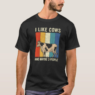 Ik Hou Van Koeien En Misschien 3 Personen Retro Ko T-shirt