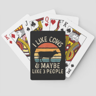 Ik hou van Koeien en misschien als 3 mensen Koe Bo Pokerkaarten