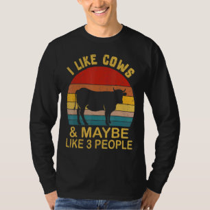 Ik hou van Koeien en misschien als 3 mensen Koe Bo T-shirt