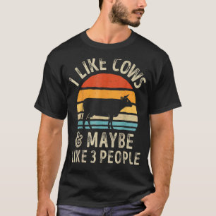 Ik hou van Koeien en misschien als 3 mensen Koe Bo T-shirt