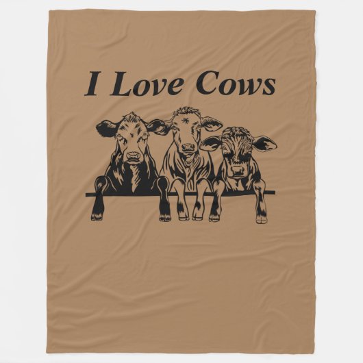 Ik hou van Koeien Fleece Deken (Voorkant)