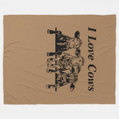 Ik hou van Koeien Fleece Deken (Voorkant (Horizontaal))