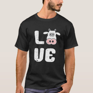 Ik hou van koeien Koe boer Boerderij Grappig T-shirt