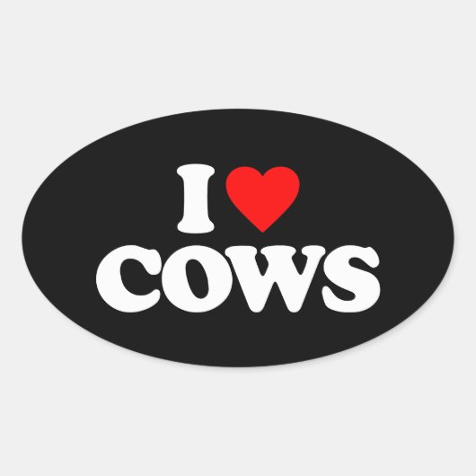 Ik hou van KOEIEN Ovale Sticker (Voorkant)