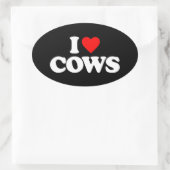 Ik hou van KOEIEN Ovale Sticker (Tas)