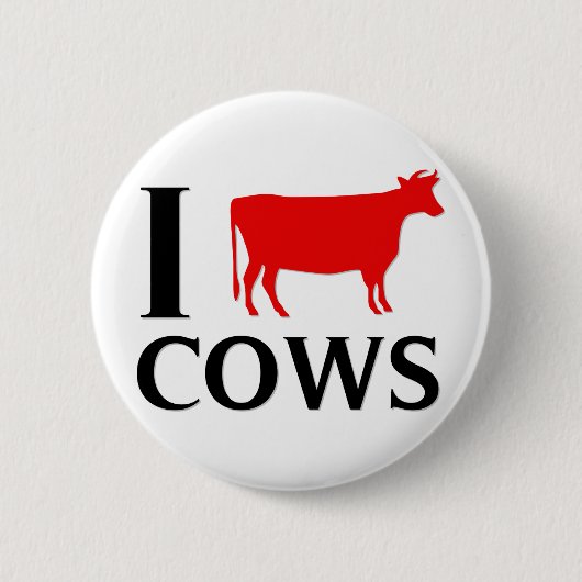 Ik hou van koeien ronde button 5,7 cm (Voorkant)
