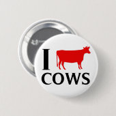 Ik hou van koeien ronde button 5,7 cm (Voorkant /achterkant)