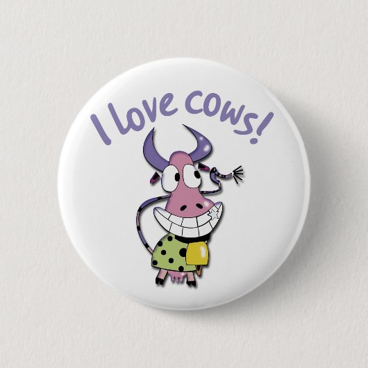 Ik hou van koeien! ronde button 5,7 cm (Voorkant)