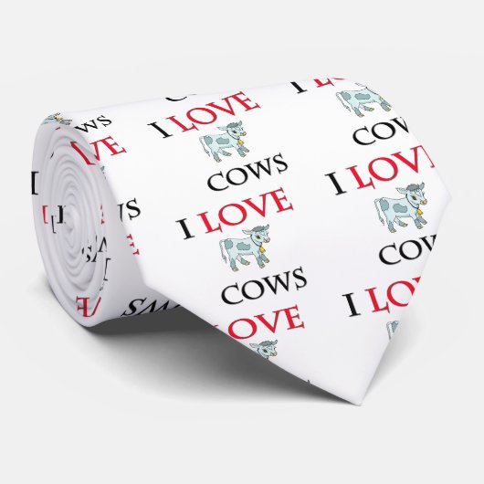 Ik hou van koeien stropdas (Opgerold)