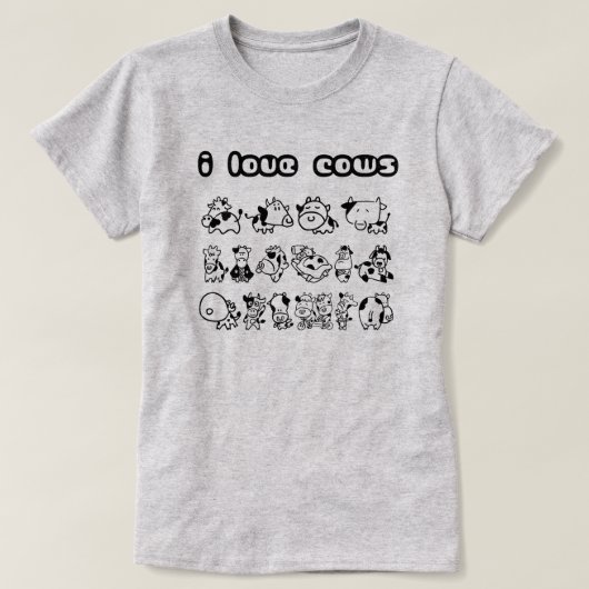 Ik hou van koeien. t-shirt (Design voorkant)