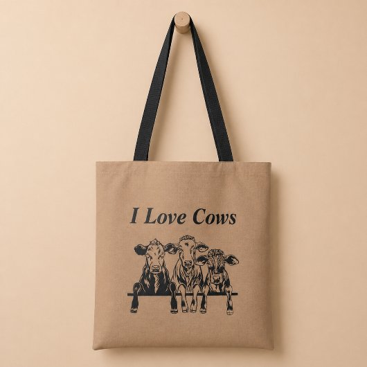 Ik hou van koeien tote bag