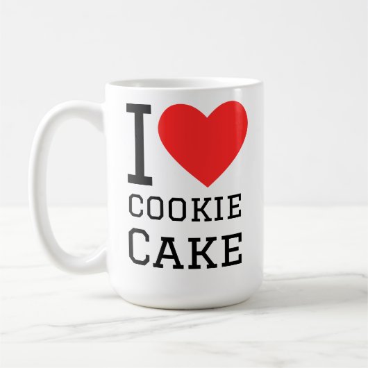Ik hou van koekcake koffiemok (Links)