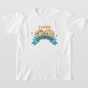 Ik hou van koekjes! met blauw lint Kinder T-shirt