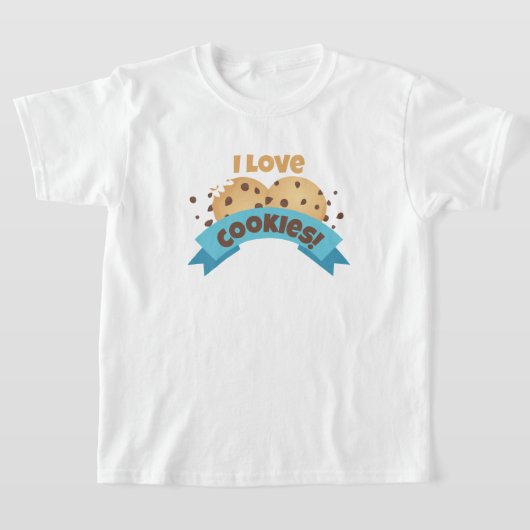 Ik hou van koekjes! met blauw lint Kinder T-shirt (Laagn)
