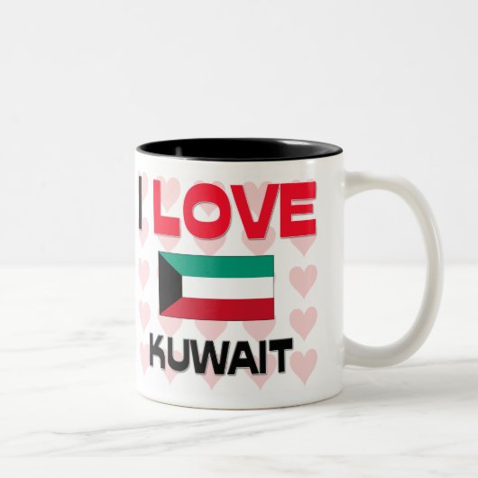 Ik hou van Koeweit Tweekleurige Koffiemok (Rechts)