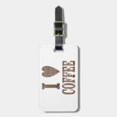 Ik hou van koffie bagagelabel (Voorkant verticaal)