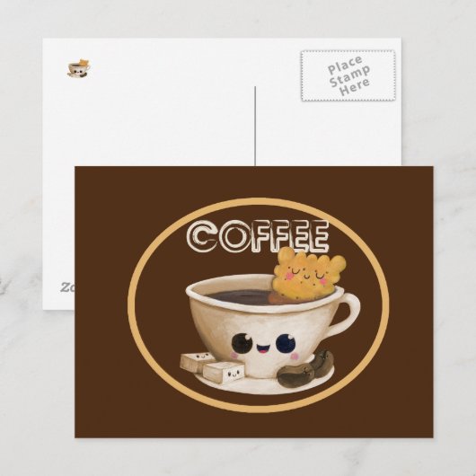 Ik hou van koffie briefkaart (Voorkant / Achterkant)