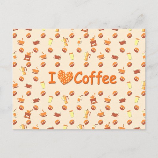 Ik hou van koffie briefkaart (Voorkant)