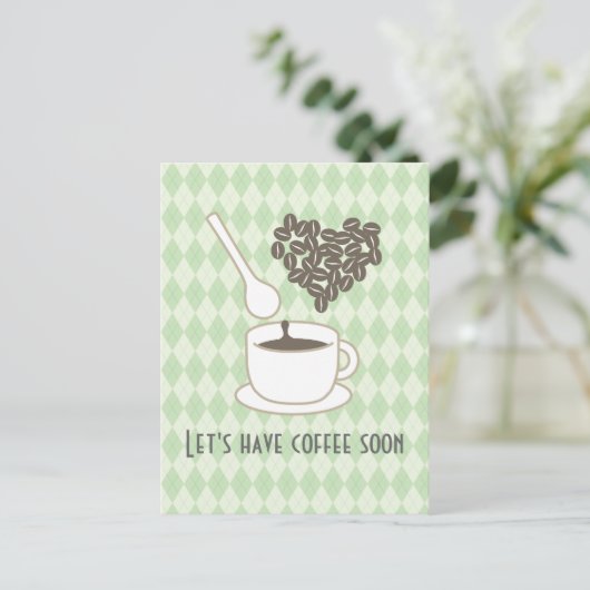 Ik hou van koffie briefkaart (Staand voorkant)