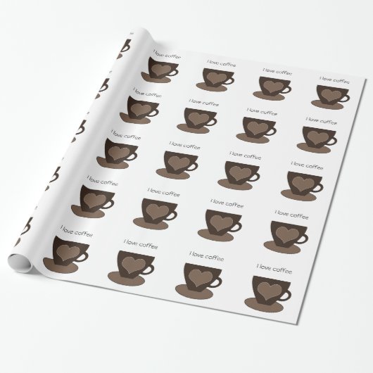 Ik hou van koffie cadeaupapier (Uitgerold)